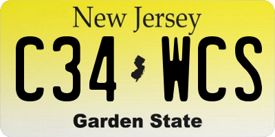 NJ license plate C34WCS