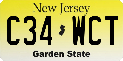 NJ license plate C34WCT