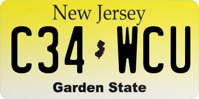 NJ license plate C34WCU