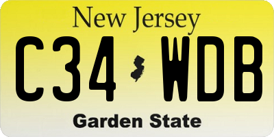 NJ license plate C34WDB