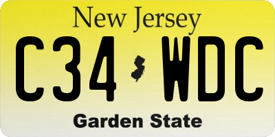 NJ license plate C34WDC