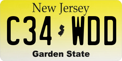 NJ license plate C34WDD