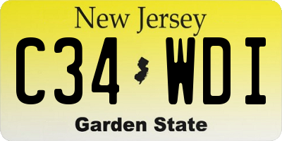 NJ license plate C34WDI