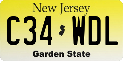NJ license plate C34WDL