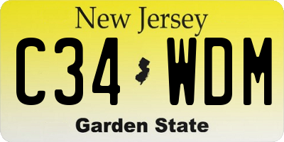 NJ license plate C34WDM