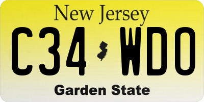 NJ license plate C34WDO