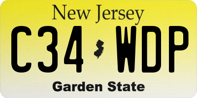 NJ license plate C34WDP