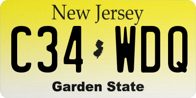 NJ license plate C34WDQ