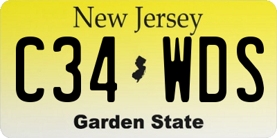 NJ license plate C34WDS