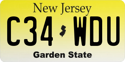 NJ license plate C34WDU
