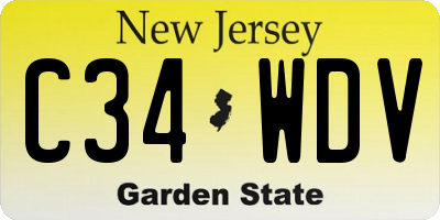 NJ license plate C34WDV