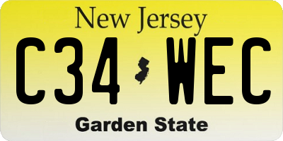 NJ license plate C34WEC