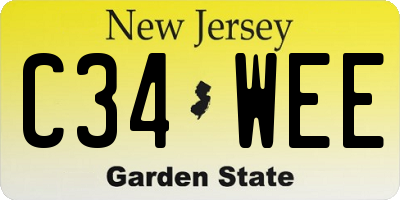 NJ license plate C34WEE