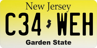 NJ license plate C34WEH