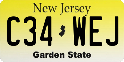 NJ license plate C34WEJ
