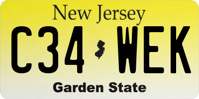 NJ license plate C34WEK