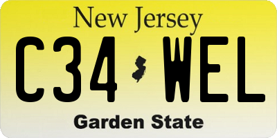 NJ license plate C34WEL