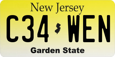 NJ license plate C34WEN