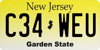 NJ license plate C34WEU