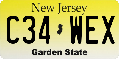 NJ license plate C34WEX