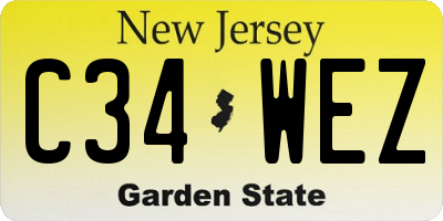 NJ license plate C34WEZ