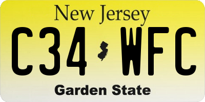NJ license plate C34WFC