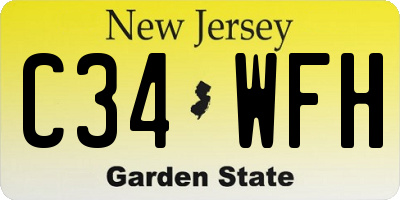 NJ license plate C34WFH