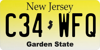 NJ license plate C34WFQ