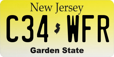 NJ license plate C34WFR