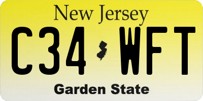 NJ license plate C34WFT