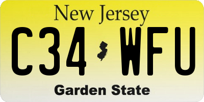NJ license plate C34WFU