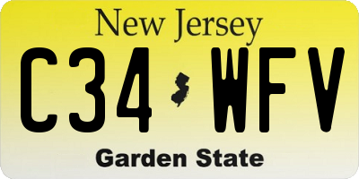 NJ license plate C34WFV