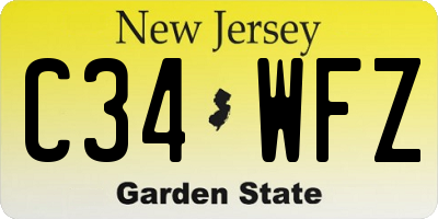 NJ license plate C34WFZ
