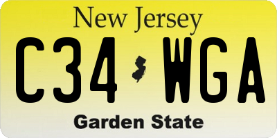 NJ license plate C34WGA