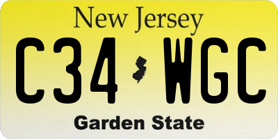 NJ license plate C34WGC
