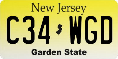 NJ license plate C34WGD