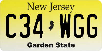 NJ license plate C34WGG