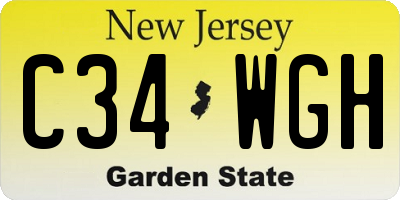 NJ license plate C34WGH