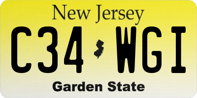 NJ license plate C34WGI