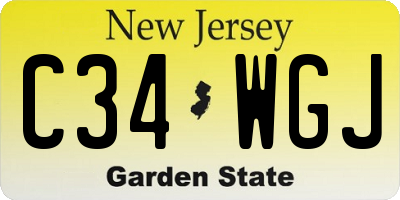 NJ license plate C34WGJ