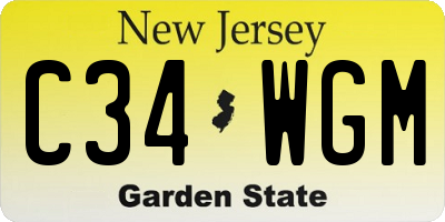 NJ license plate C34WGM