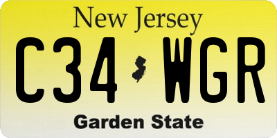 NJ license plate C34WGR