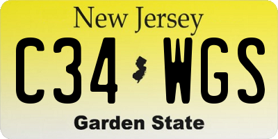 NJ license plate C34WGS