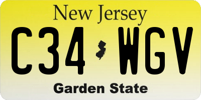 NJ license plate C34WGV