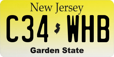 NJ license plate C34WHB