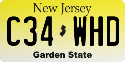 NJ license plate C34WHD