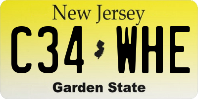 NJ license plate C34WHE