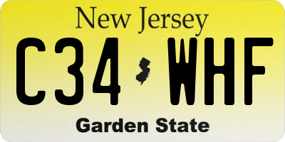 NJ license plate C34WHF