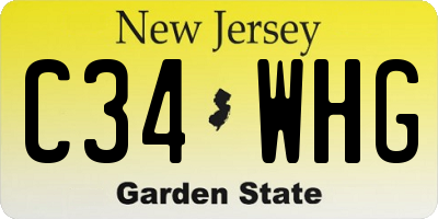 NJ license plate C34WHG