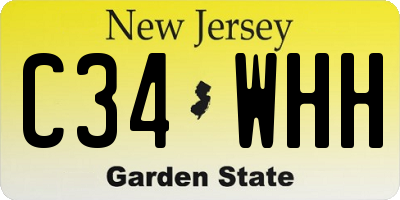 NJ license plate C34WHH